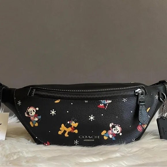 CL964 - Disney X Coach Warren Mini Belt Bag in Holiday Print - Picture 2 of 14